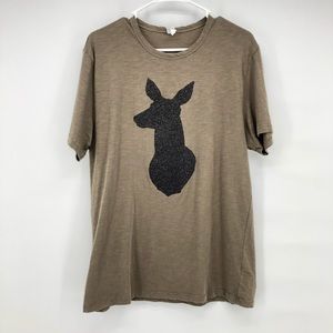 ALTERNATIVE APPAREL glitter deer front graphic